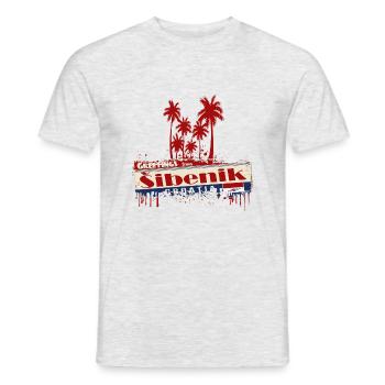 Croatie hrvatska croatie hrv hr sibenik drapeau - T-shirt homme - gris chiné - Devant - AI Model Male 178 dark (178cm)