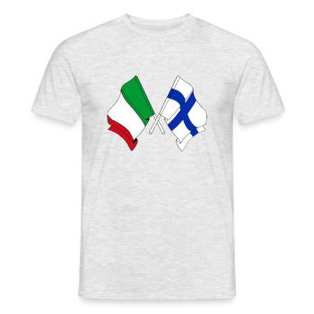 Flag of Italy, Finland - Men's T-Shirt - heather grey - Front - AI Model Male 178 dark (178cm)