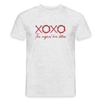 xoxo love you amore Blumen Frauen Valentinstag - Männer T-Shirt - Grau meliert - Vorne - AI Model Male 178 dark (178cm)