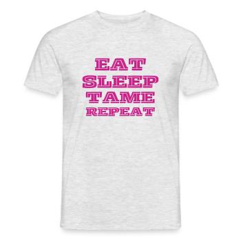 Eat, Sleep, Tame, Repeat!- PINK - Männer T-Shirt - Grau meliert - Vorne - AI Model Male 178 dark (178cm)