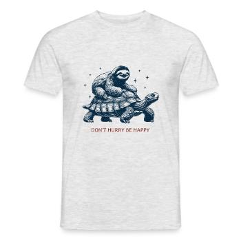 Don't Hurry Be Happy - Men's T-Shirt - heather grey - Front - AI Model Male 178 dark (178cm)