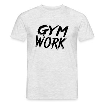 Fitnessstudioarbeit - Männer T-Shirt - Grau meliert - Vorne - AI Model Male 178 dark (178cm)