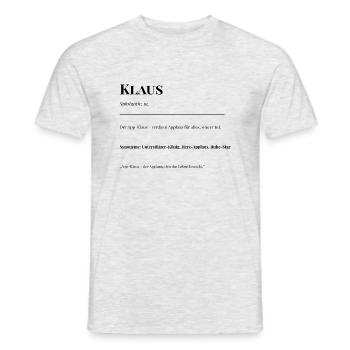 Klaus - Männer T-Shirt - Grau meliert - Vorne - AI Model Male 178 dark (178cm)
