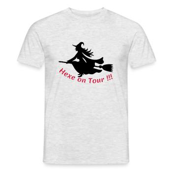Hexe-on-Tour - Männer T-Shirt - Grau meliert - Vorne - AI Model Male 178 dark (178cm)
