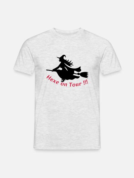 Hexe-on-Tour - Männer T-Shirt - Grau meliert