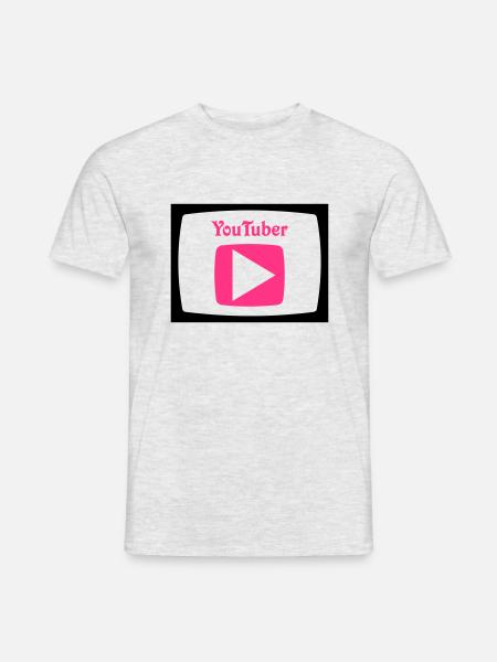 YouTuber - Männer T-Shirt - Grau meliert
