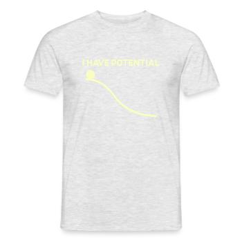 puissance potentielle physique physicien blague cadeau - T-shirt homme - gris chiné - Devant - AI Model Male 178 dark (178cm)