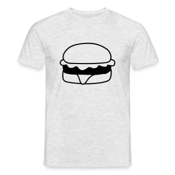 hamburger cheeseburger delicious fast food food hung - Men's T-Shirt - heather grey - Front - AI Model Male 178 dark (178cm)