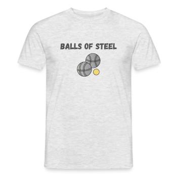 BÄLLE AUS STAHL Pétanque Petanque - Männer T-Shirt - Grau meliert - Vorne - AI Model Male 178 dark (178cm)