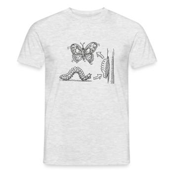Metamorphosis Caterpillar Pupa Butterfly - Men's T-Shirt - heather grey - Front - AI Model Male 178 dark (178cm)