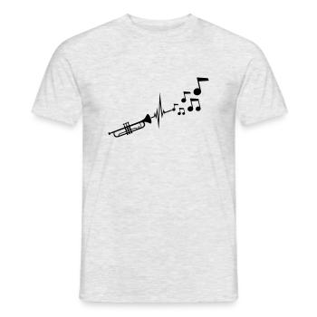 Instrument Trompete Noten - Männer T-Shirt - Grau meliert - Vorne - AI Model Male 178 dark (178cm)