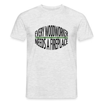 lumberman carpenter joke chop wood - Men's T-Shirt - heather grey - Front - AI Model Male 178 dark (178cm)