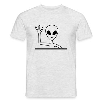Amical Homme Gris Alien - T-shirt homme - gris chiné - Devant - AI Model Male 178 dark (178cm)