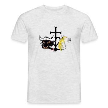 Stier und Pferd Camargue - Männer T-Shirt - Grau meliert - Vorne - AI Model Male 178 dark (178cm)