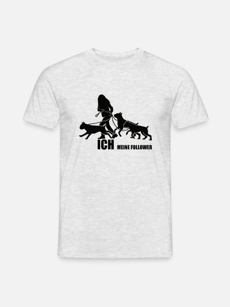 Ich und meine Follower Hunde Boxer Damen Herren - Männer T-Shirt - Grau meliert
