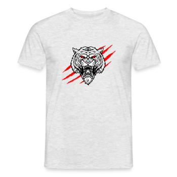 Evil Tiger - Men's T-Shirt - heather grey - Front - AI Model Male 178 dark (178cm)
