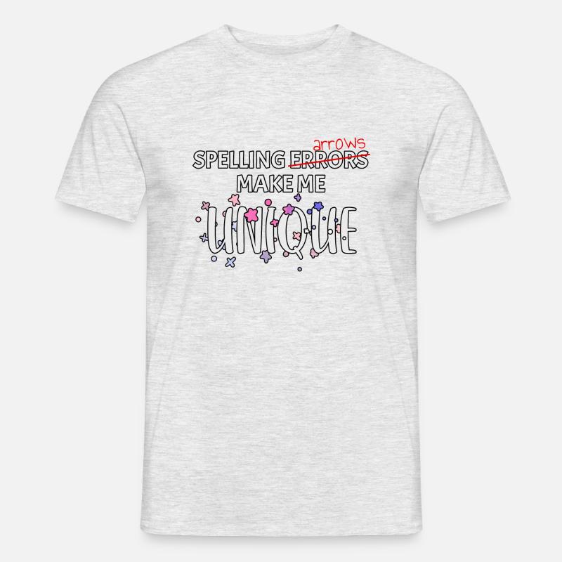Spelling errors make me unique special - Männer T-Shirt - Grau meliert