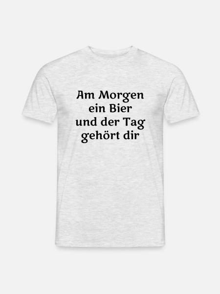 Am Morgen ein Bier - Männer T-Shirt - Grau meliert