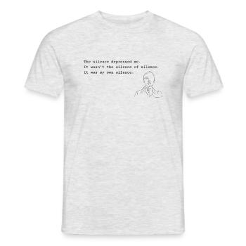 Sylvia Plath - Silence - Men's T-Shirt - heather grey - Front - AI Model Male 178 dark (178cm)