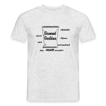 Gummi Gedöns schwarz - Männer T-Shirt - Grau meliert - Vorne - AI Model Male 178 dark (178cm)