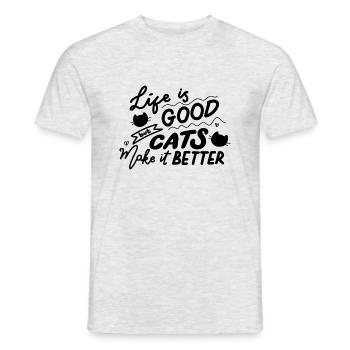 Katzen - Männer T-Shirt - Grau meliert - Vorne - AI Model Male 178 dark (178cm)
