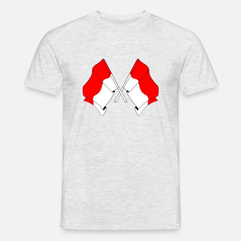 Zwei Flaggen Solothurn, Schweiz - Männer T-Shirt - Grau meliert