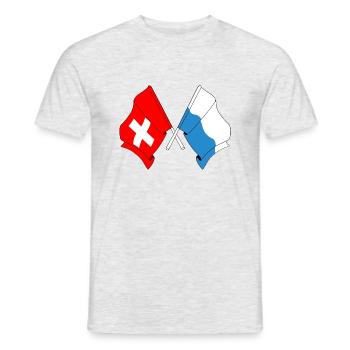 Flagge Schweiz und Flagge Luzern - Männer T-Shirt - Grau meliert - Vorne - AI Model Male 178 dark (178cm)