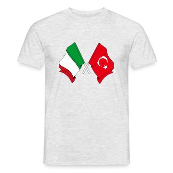 Flag of Italy, Turkey - Men's T-Shirt - heather grey - Front - AI Model Male 178 dark (178cm)