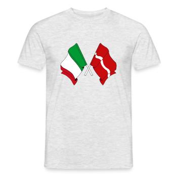 Flag of Italy, Latvia - Men's T-Shirt - heather grey - Front - AI Model Male 178 dark (178cm)