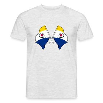 Two flags Bonaire - Men's T-Shirt - heather grey - Front - AI Model Male 178 dark (178cm)
