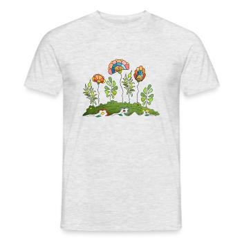 Blumen - Männer T-Shirt - Grau meliert - Vorne - AI Model Male 178 dark (178cm)