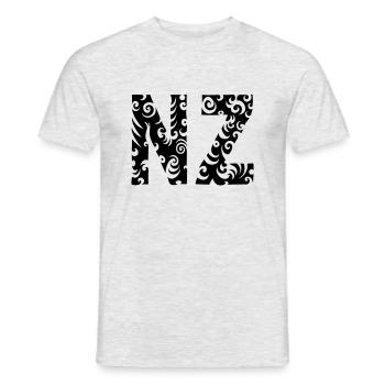NZ - Neuseeland Maori - Männer T-Shirt - Grau meliert - Vorne - AI Model Male 178 dark (178cm)