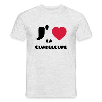 J'aime la Guadeloupe (V) - Männer T-Shirt - Grau meliert - Vorne - AI Model Male 178 dark (178cm)