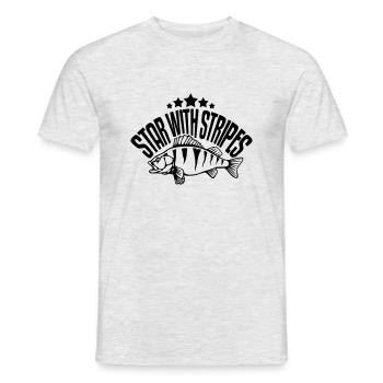 Star With Stripes - Men's T-Shirt - heather grey - Front - AI Model Male 178 dark (178cm)