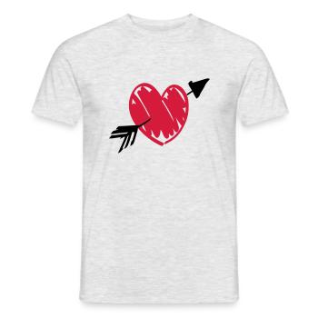 Herz Pfeil - Männer T-Shirt - Grau meliert - Vorne - AI Model Male 178 dark (178cm)