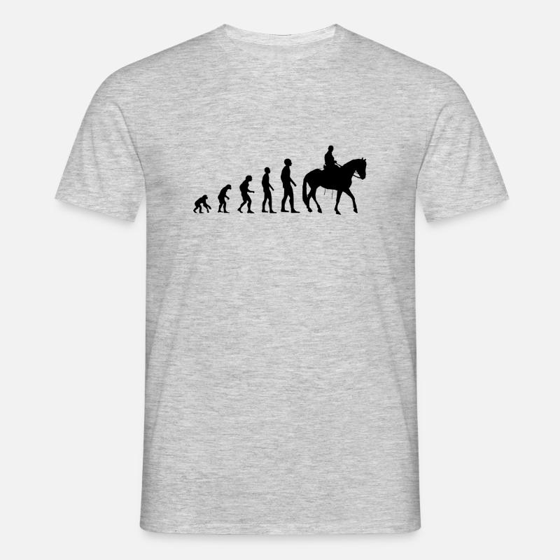 Evolution Reiter - Männer T-Shirt - Grau meliert