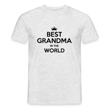 best grandma in the world - Men's T-Shirt - heather grey - Front - AI Model Male 178 dark (178cm)