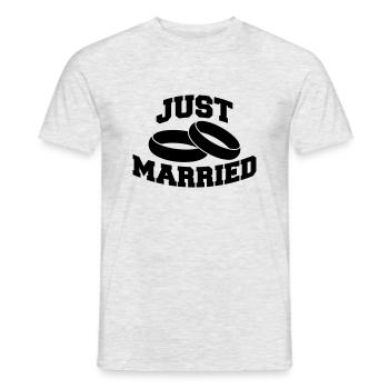 Just Married Rings Logo Design - T-shirt homme - gris chiné - Devant - AI Model Male 178 dark (178cm)