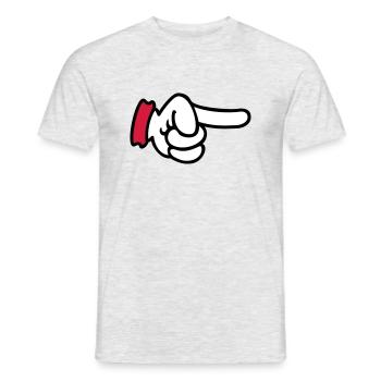 Doigt pointé / doigt pointé (3c) - T-shirt homme - gris chiné - Devant - AI Model Male 178 dark (178cm)