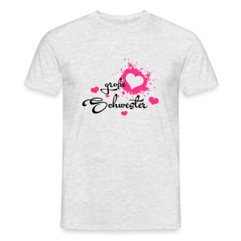 Große Schwester - Men's T-Shirt - heather grey - Front - AI Model Male 178 dark (178cm)