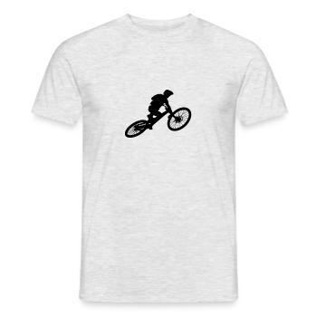Mountain bike, MTB in discesa. bmx, mountain biker - T-shirt uomo - grigio melange - Fronte - AI Model Male 178 dark (178cm)