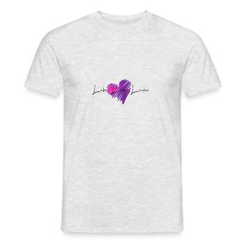 Lebe - Liebe - Lache - Männer T-Shirt - Grau meliert - Vorne - AI Model Male 178 dark (178cm)