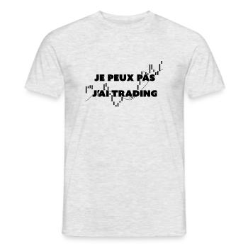 Je peux pas j'ai Trading - T-shirt homme - gris chiné - Devant - AI Model Male 178 dark (178cm)