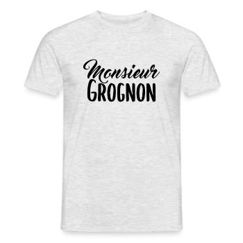 Monsieur Grognon - T-shirt homme - gris chiné - Devant - AI Model Male 178 dark (178cm)