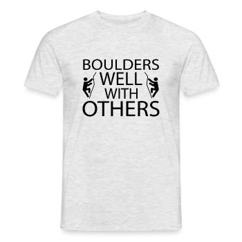 Bouldern Klettern Climbing - Männer T-Shirt - Grau meliert - Vorne - AI Model Male 178 dark (178cm)