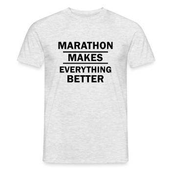 Marathon Running - Men's T-Shirt - heather grey - Front - AI Model Male 178 dark (178cm)