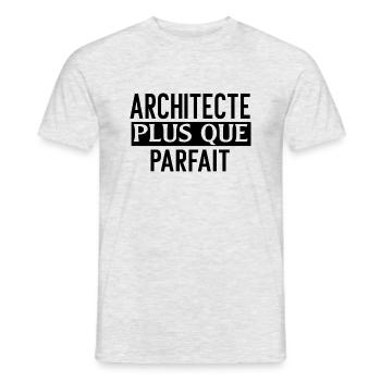 Architecte plus que parfait - cadeau architecte - T-shirt homme - gris chiné - Devant - AI Model Male 178 dark (178cm)