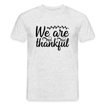29 we are thankful - Men's T-Shirt - heather grey - Front - AI Model Male 178 dark (178cm)