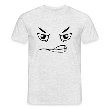 Evil face - Men's T-Shirt - heather grey - Front - AI Model Male 178 dark (178cm)