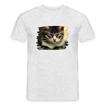Cracy cat 6 - Männer T-Shirt - Grau meliert - Vorne - AI Model Male 178 dark (178cm)